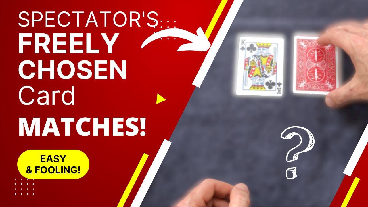 'Video thumbnail for Spectator's FREELY Chosen Card MATCHES! (Easy & Fooling Card Trick - Invisible Deck Trick Tutorial)'