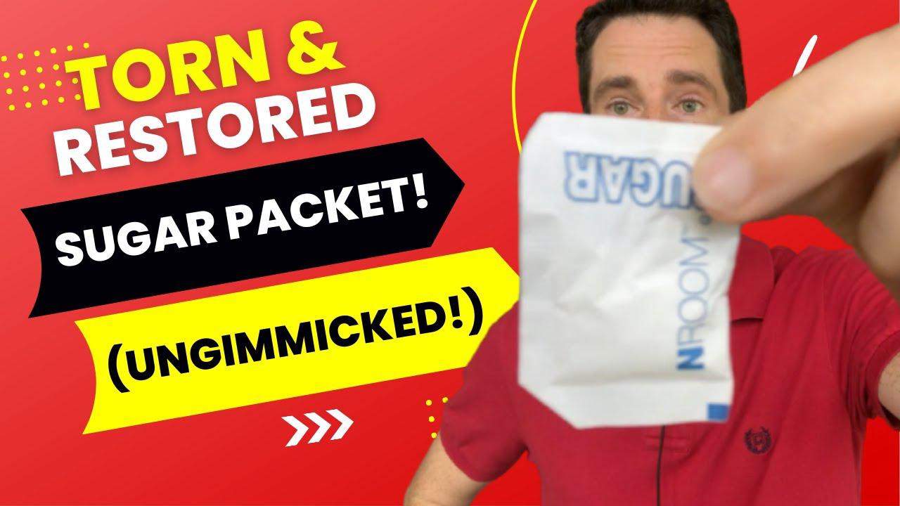 'Video thumbnail for TORN & RESTORED Paper Sugar Packet Trick! (UNGIMMICKED) (Or Any Paper Packet)'