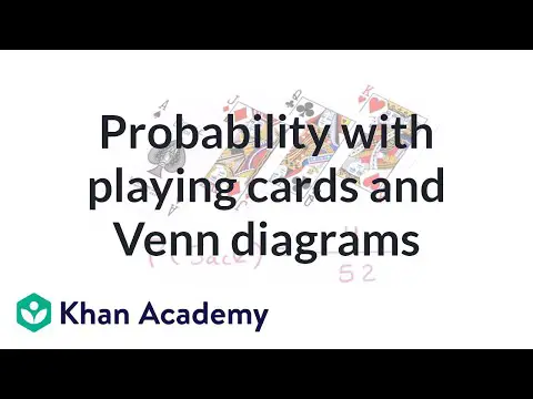 Probability with playing cards and Venn diagrams | Probability and Statistics | Khan Academy