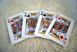 The 4 kings in a deck of cards