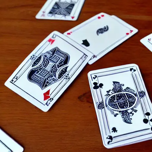 Playing cards on table